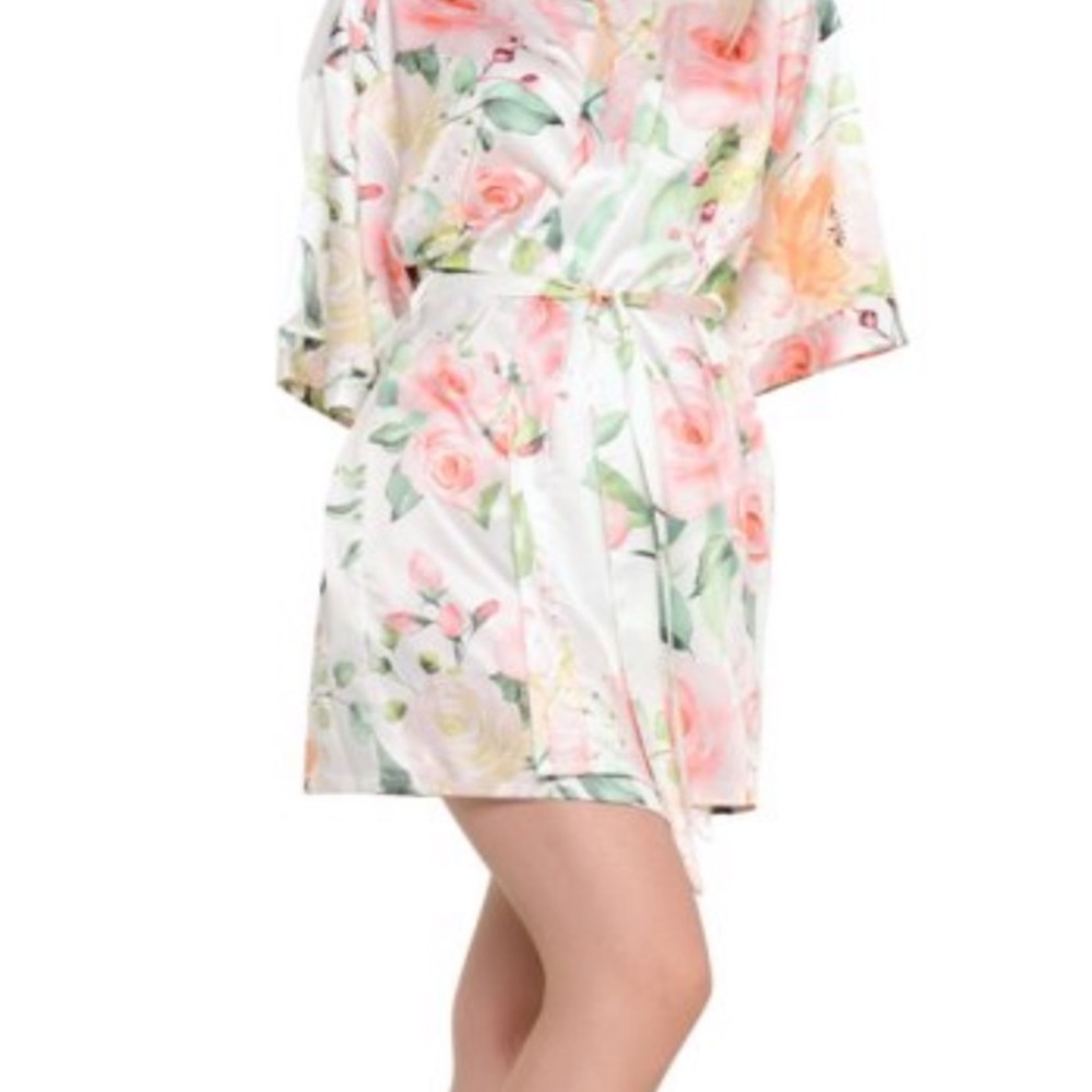 Floral Print Women's Robe - Picture 4 of 7